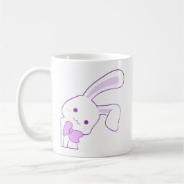 Cute Kawaii Paarse Kijkende Konijn Lint Koffiemok