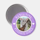 Cute Kawaii Paarse Pawsitive Plushie Vibes Photo Magneet (Voorkant / Achterkant)