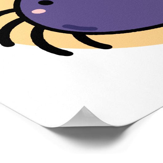 Cute Kawaii Paarse Spider Poster (Hoek)