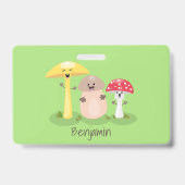 Cute kawaii paddenstoel badge (Achterkant)