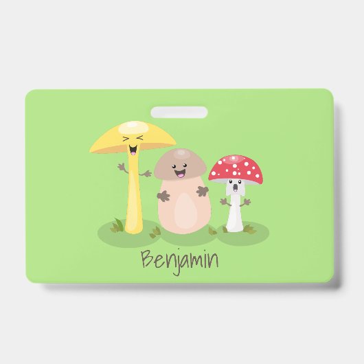 Cute kawaii paddenstoel badge (Voorzijde)