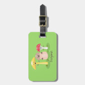 Cute kawaii paddenstoel bagagelabel (Voorkant verticaal)
