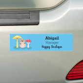 Cute kawaii paddenstoel bumpersticker (Op auto)