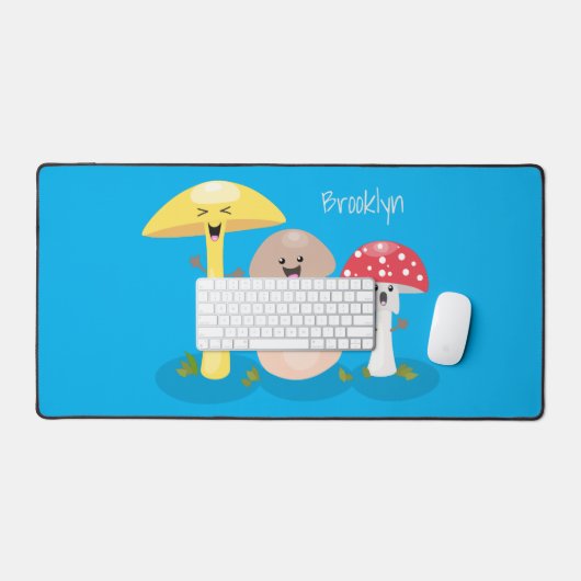 Cute kawaii paddenstoel bureaumat (Keyboard & Muis)