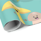 Cute kawaii paddenstoel cadeaupapier (Rol Hoek)