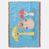 Cute kawaii paddenstoel deken (Voorkant Verticaal)