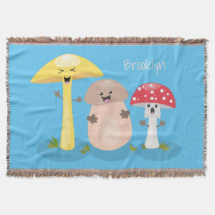 Cute kawaii paddenstoel deken