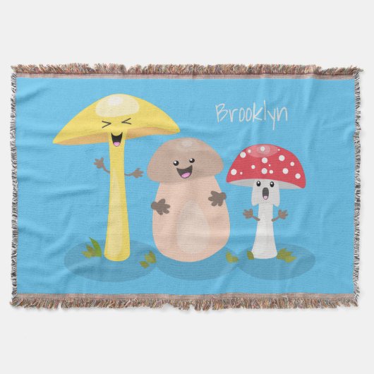 Cute kawaii paddenstoel deken (Voorkant)