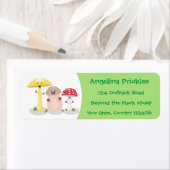 Cute kawaii paddenstoel etiket (Insitu)