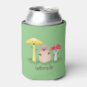 Cute kawaii paddenstoel fungi toadstool cartoon blikjeskoeler