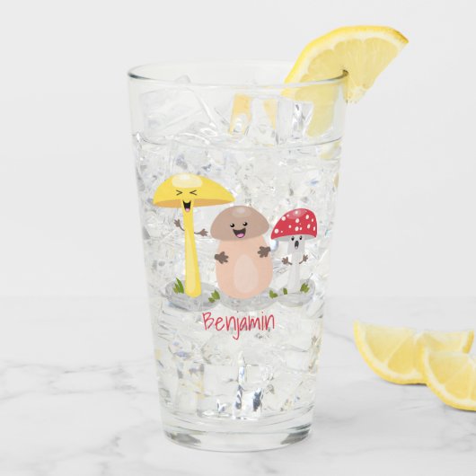 Cute kawaii paddenstoel glas (Achterkant ijs)