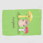 Cute kawaii paddenstoel golfhanddoek (Horizontaal)