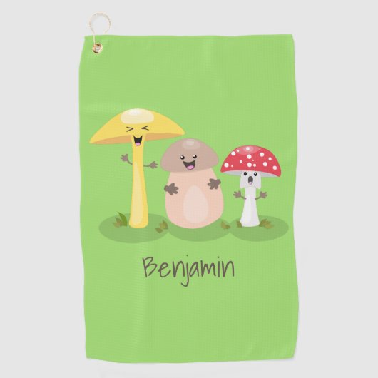 Cute kawaii paddenstoel golfhanddoek (Voorkant)