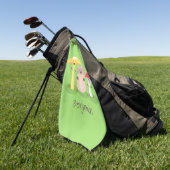 Cute kawaii paddenstoel golfhanddoek (Groen)