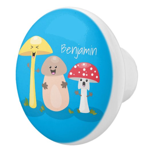 Cute kawaii paddenstoel keramische knop (Rechts)