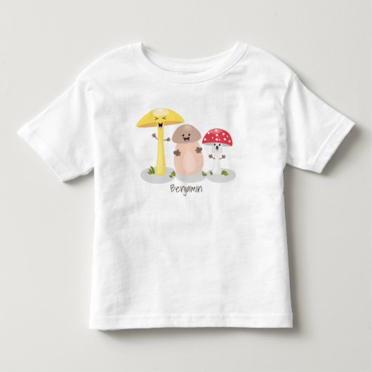 Cute kawaii paddenstoel kinder shirts (Voorkant)