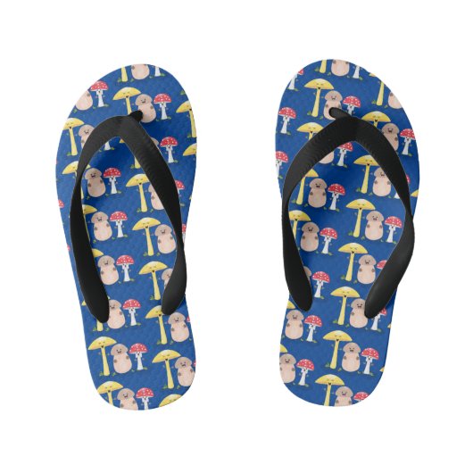 Cute kawaii paddenstoel kinder teenslippers (Voetbed)