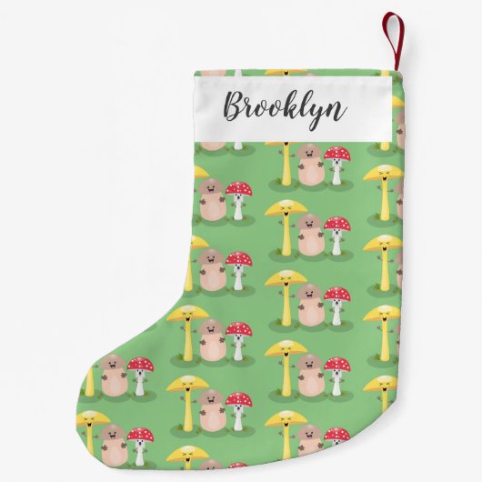 Cute kawaii paddenstoel kleine kerstsok (Achterkant)