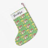 Cute kawaii paddenstoel kleine kerstsok (Achterkant (Hangend))