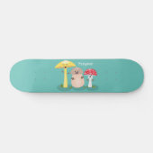 Cute kawaii paddenstoel persoonlijk skateboard (Horizontaal)