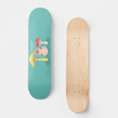 Cute kawaii paddenstoel persoonlijk skateboard (Voorkant)