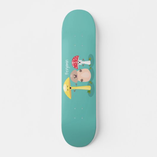 Cute kawaii paddenstoel persoonlijk skateboard (Voorkant)