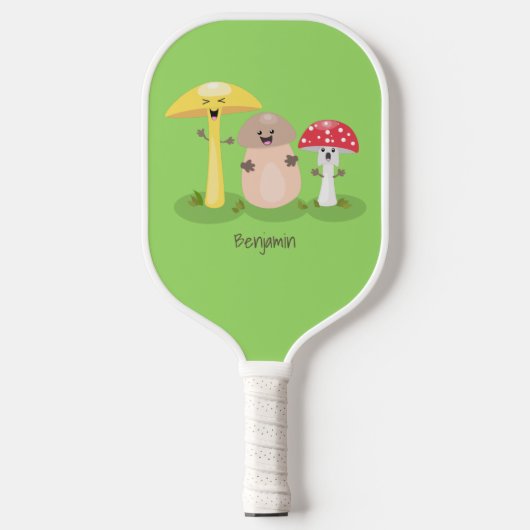 Cute kawaii paddenstoel pickleball paddle (Voorkant)