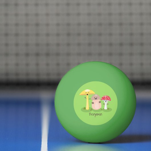 Cute kawaii paddenstoel pingpongbal (Net)