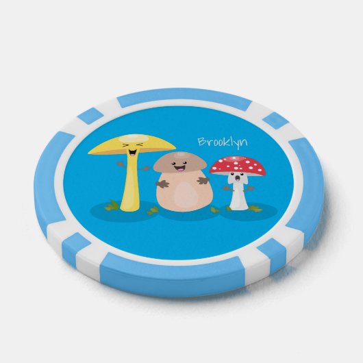 Cute kawaii paddenstoel poker chips (Enkel)