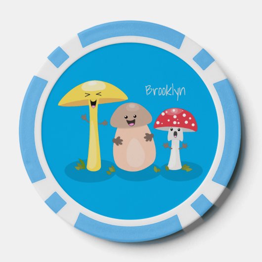 Cute kawaii paddenstoel poker chips (Achterkant)