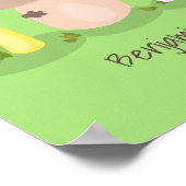 Cute kawaii paddenstoel poster (Hoek)