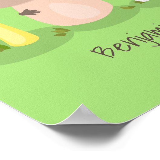 Cute kawaii paddenstoel poster (Hoek)