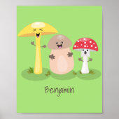 Cute kawaii paddenstoel poster (Voorkant)