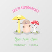 Cute kawaii paddenstoel raamsticker (Vel)