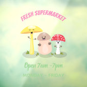 Cute kawaii paddenstoel raamsticker (Vel 3)