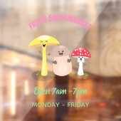 Cute kawaii paddenstoel raamsticker (Vel 2)