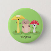 Cute kawaii paddenstoel ronde button 5,7 cm (Voorkant)