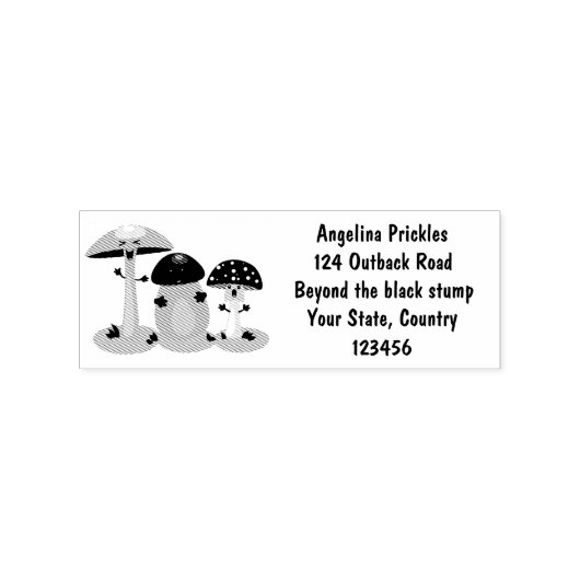 Cute kawaii paddenstoel rubberstempel (Afrduk)