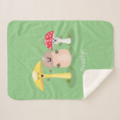 Cute kawaii paddenstoel sherpa deken (Voorkant (horizontaal))