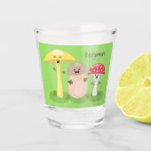 Cute kawaii paddenstoel shot glas (Voorkant)