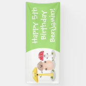 Cute kawaii paddenstoel spandoek (Verticaal)