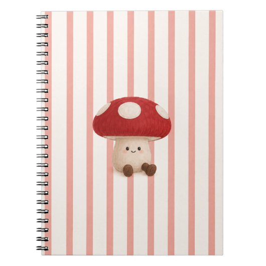Cute Kawaii Paddenstoel Spiraal Notebook Notitieboek (Voorkant)
