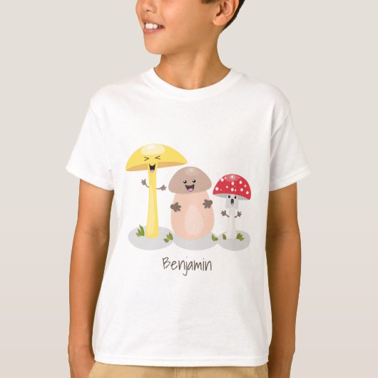 Cute kawaii paddenstoel t-shirt (Voorkant)