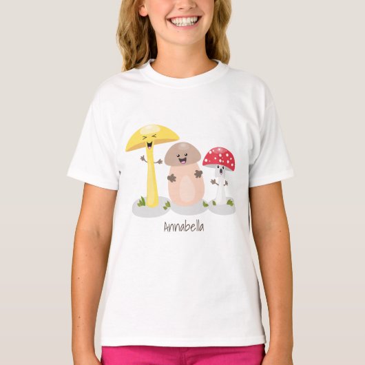 Cute kawaii paddenstoel t-shirt (Voorkant)