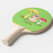 Cute kawaii paddenstoel tafeltennisbatje (Voorkant Gekanteld)
