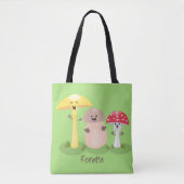 Cute kawaii paddenstoel tote bag (Voorkant)