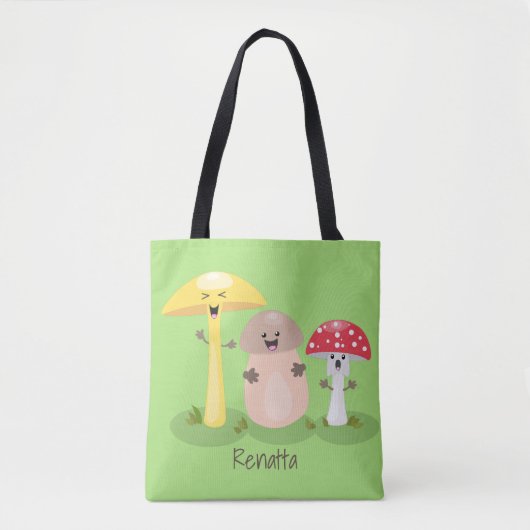 Cute kawaii paddenstoel tote bag (Voorkant)