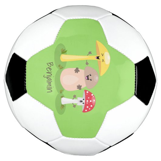 Cute kawaii paddenstoel voetbal (Gedraaid)