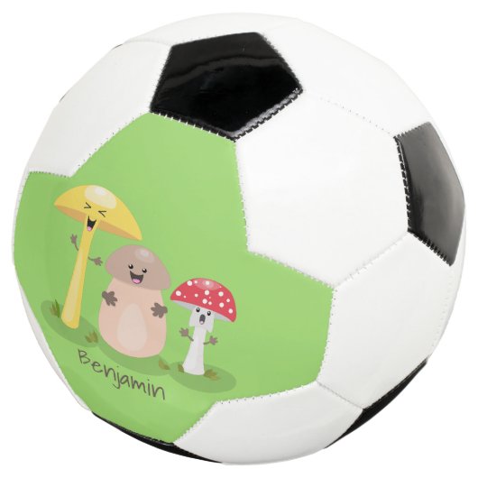 Cute kawaii paddenstoel voetbal (Drie kwart)