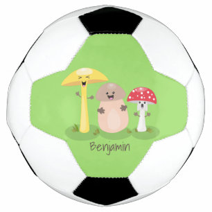 Cute kawaii paddenstoel voetbal